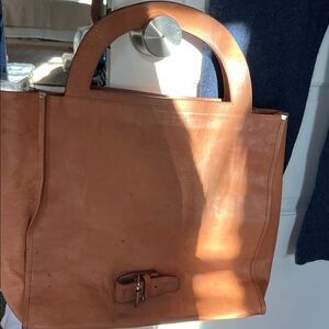 Jill Stuart Brown Leather Tote Bag